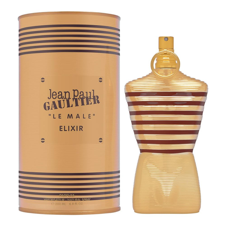 Jean Paul Gaultier Le Male Elixir bottle, ideal for evening wear.