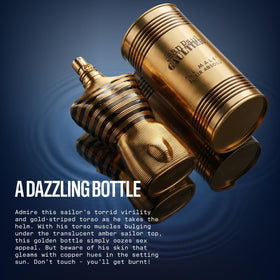 Jean Paul Gaultier Le Male Elixir travel spray cap detail showcasing premium packaging.