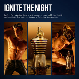 Jean Paul Gaultier Le Male Elixir travel spray wrist application for evening presence.
