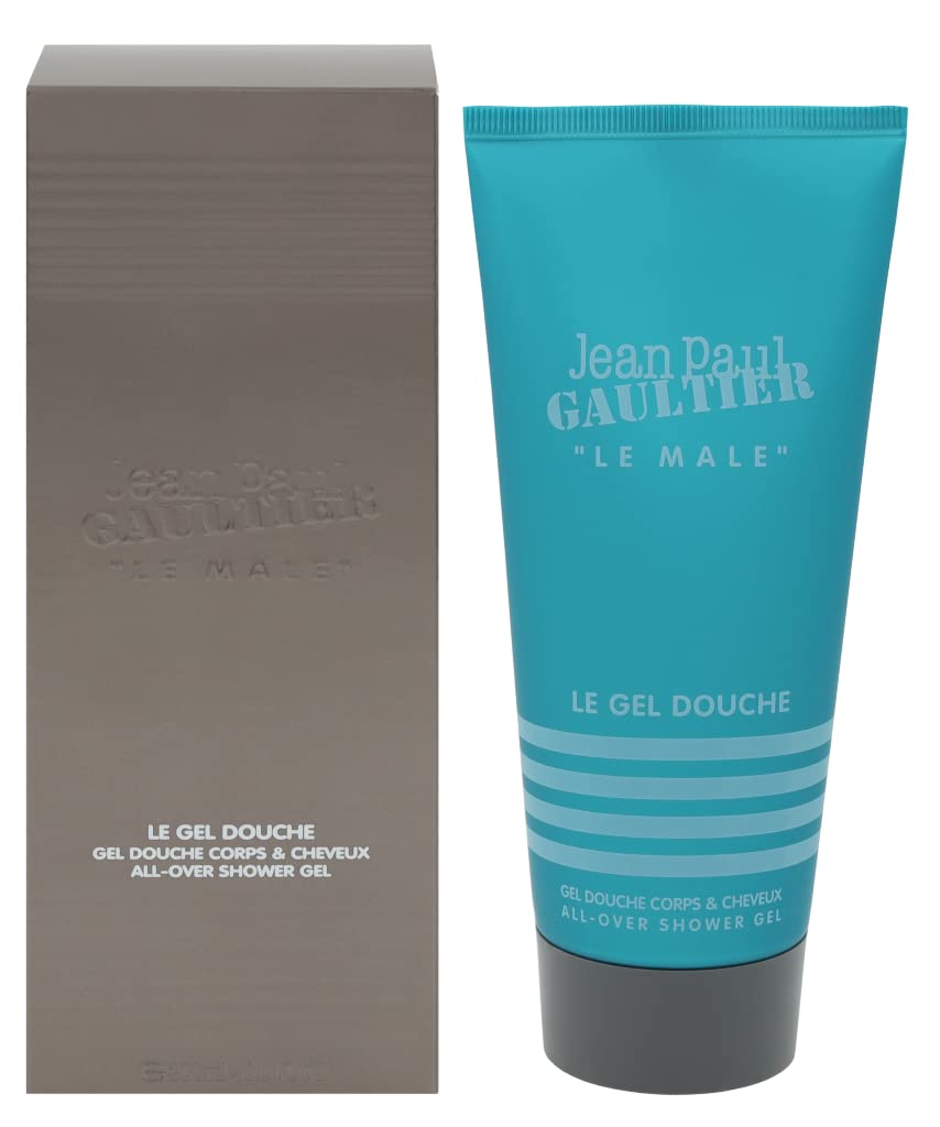 Jean Paul Gaultier Le Male shower gel bottle with refreshing masculine scent.