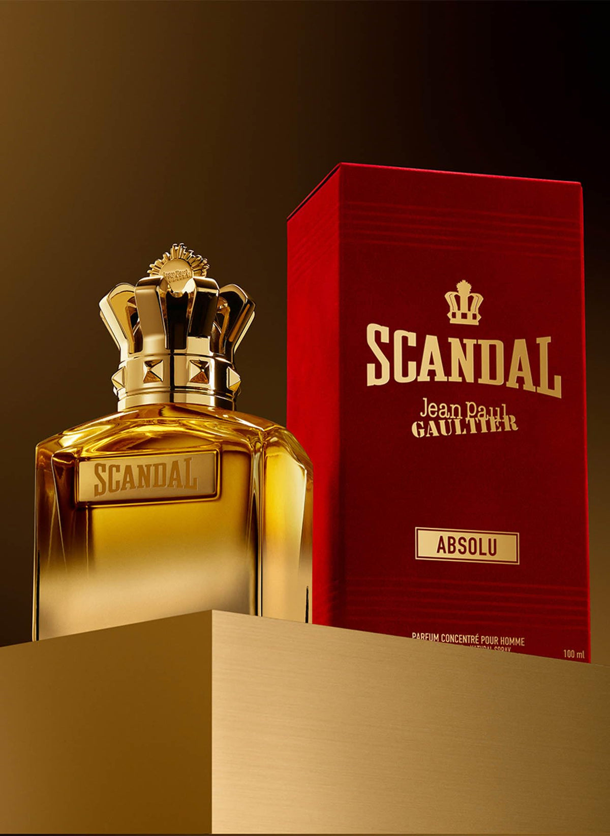 Jean Paul Gaultier Scandal Absolu Parfum with cap on conveys premium packaging