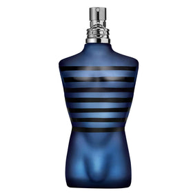 Jean Paul Gaultier Ultra Male Intense bottle front, bold masculine fragrance for evenings.