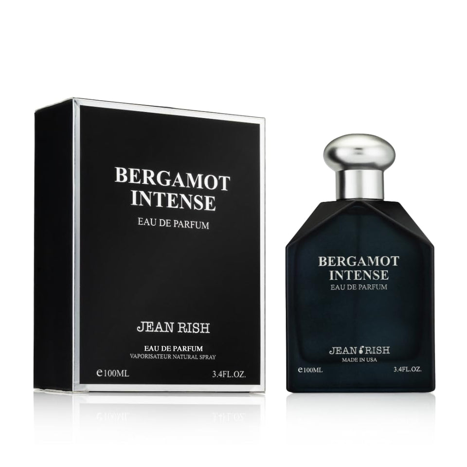 Jean Rish Bergamot Intense bottle front view with bold citrus opening for daytime wear