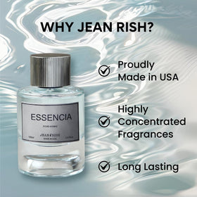 Jean Rish Essencia cedar note detail emphasizes woody elegance and lasting presence.