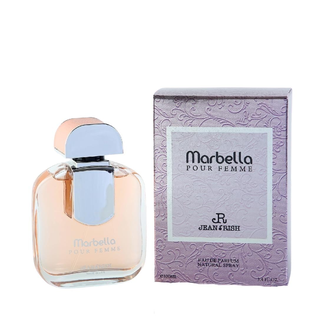 Jean Rish Marbella bottle front view, a premium design for daily luxury and confident style.