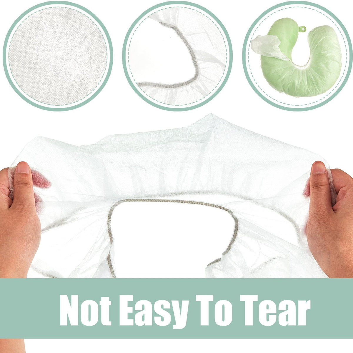 Elastic back keeps the cover snug on most massage headrests.