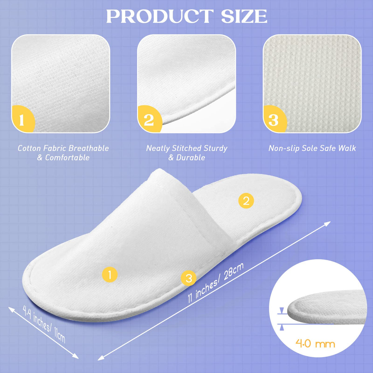 Jecery velvet-upper slippers feel soft and breathable for guest comfort.
