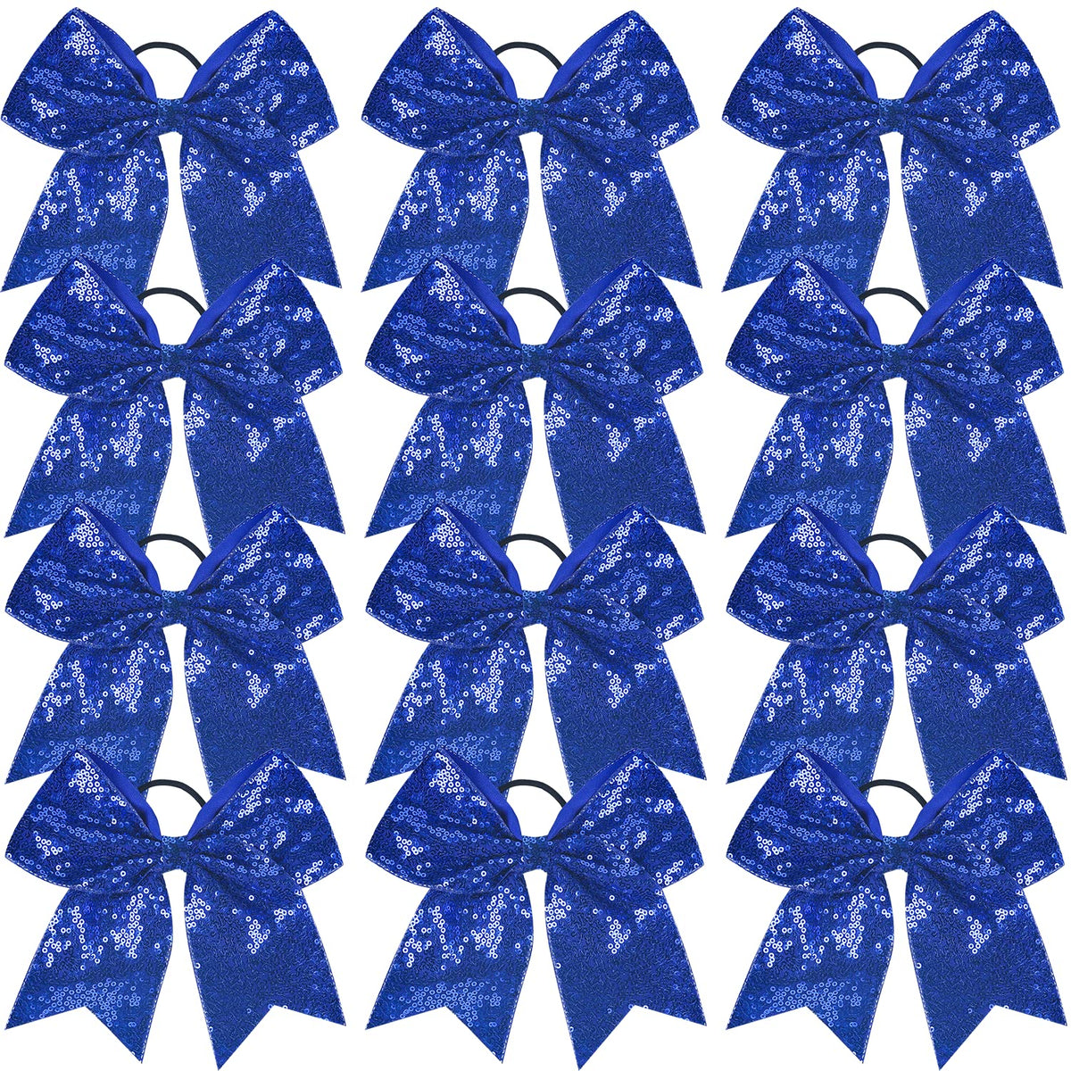 Jeffan blue sequin cheer bows pack adds shimmer for school spirit and photos