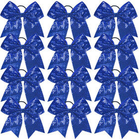 Jeffan blue sequin cheer bows pack adds shimmer for school spirit and photos