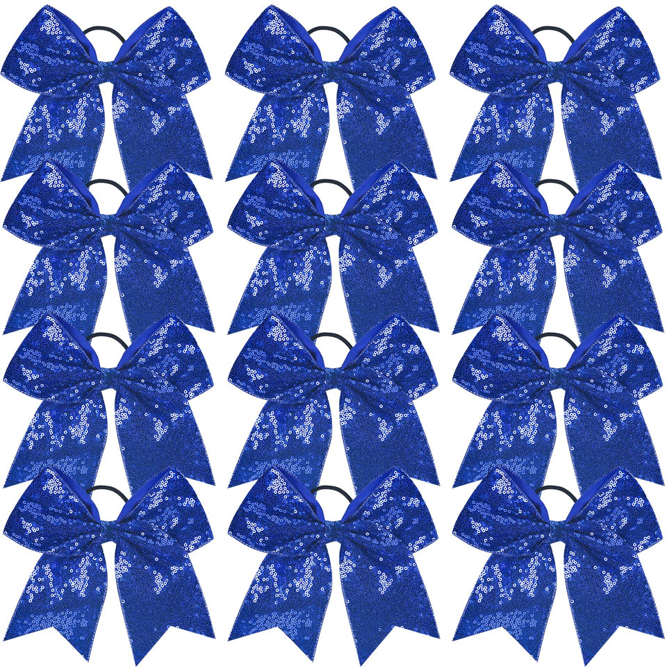 Jeffan blue sequin cheer bows pack adds shimmer for school spirit and photos