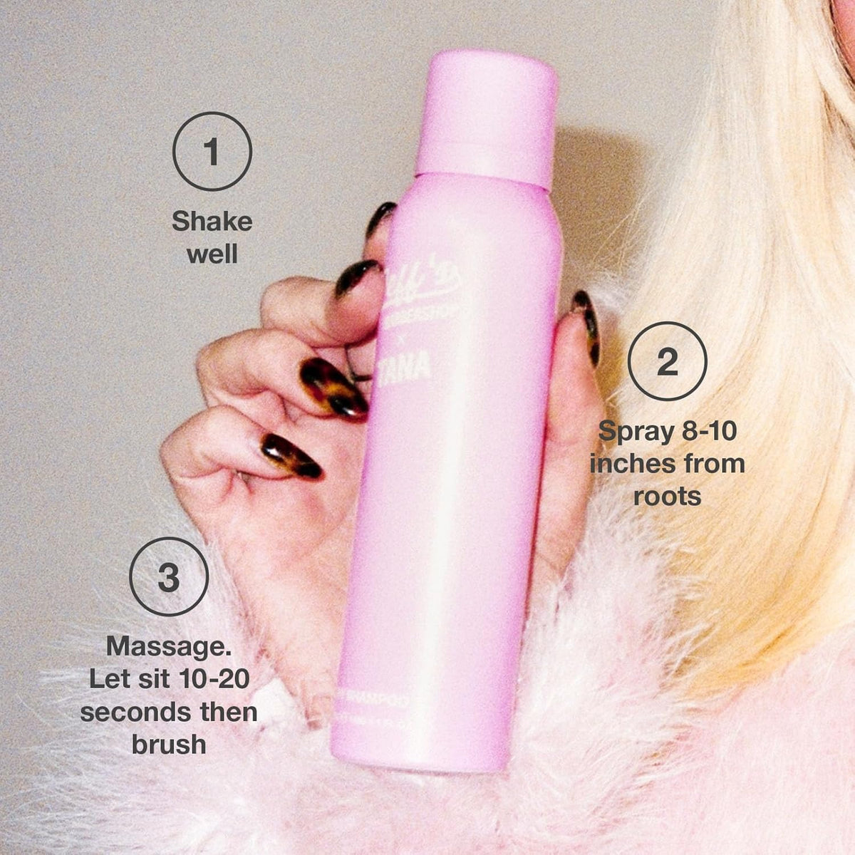 Jeff's Barbershop x Tana Dry Shampoo hair-glow with added volume.