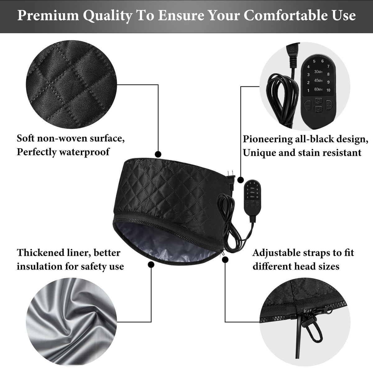 JEHRYA hair steamer cap timer protection enhances safe use during treatments