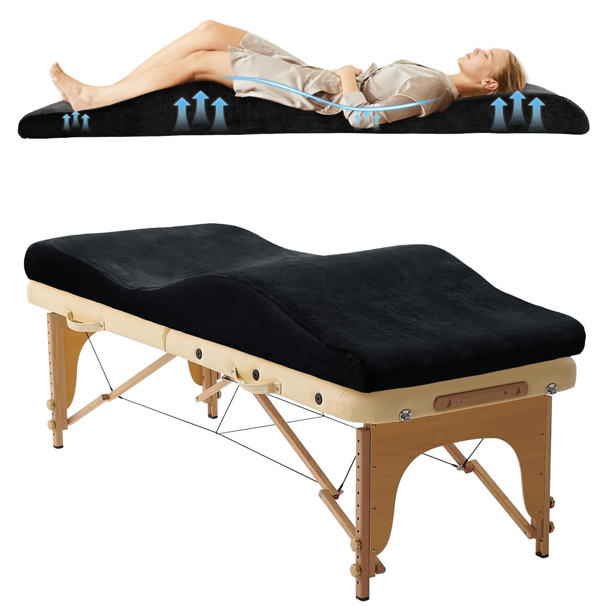 JEINPING curved lash bed topper with foam contour supports client comfort during lash sessions.