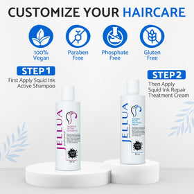 Jellua Squidink Active Shampoo with green tea and lavender oils nourishes the scalp