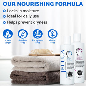 Jellua Squidink Repair Cream applied to hair strands for manageability
