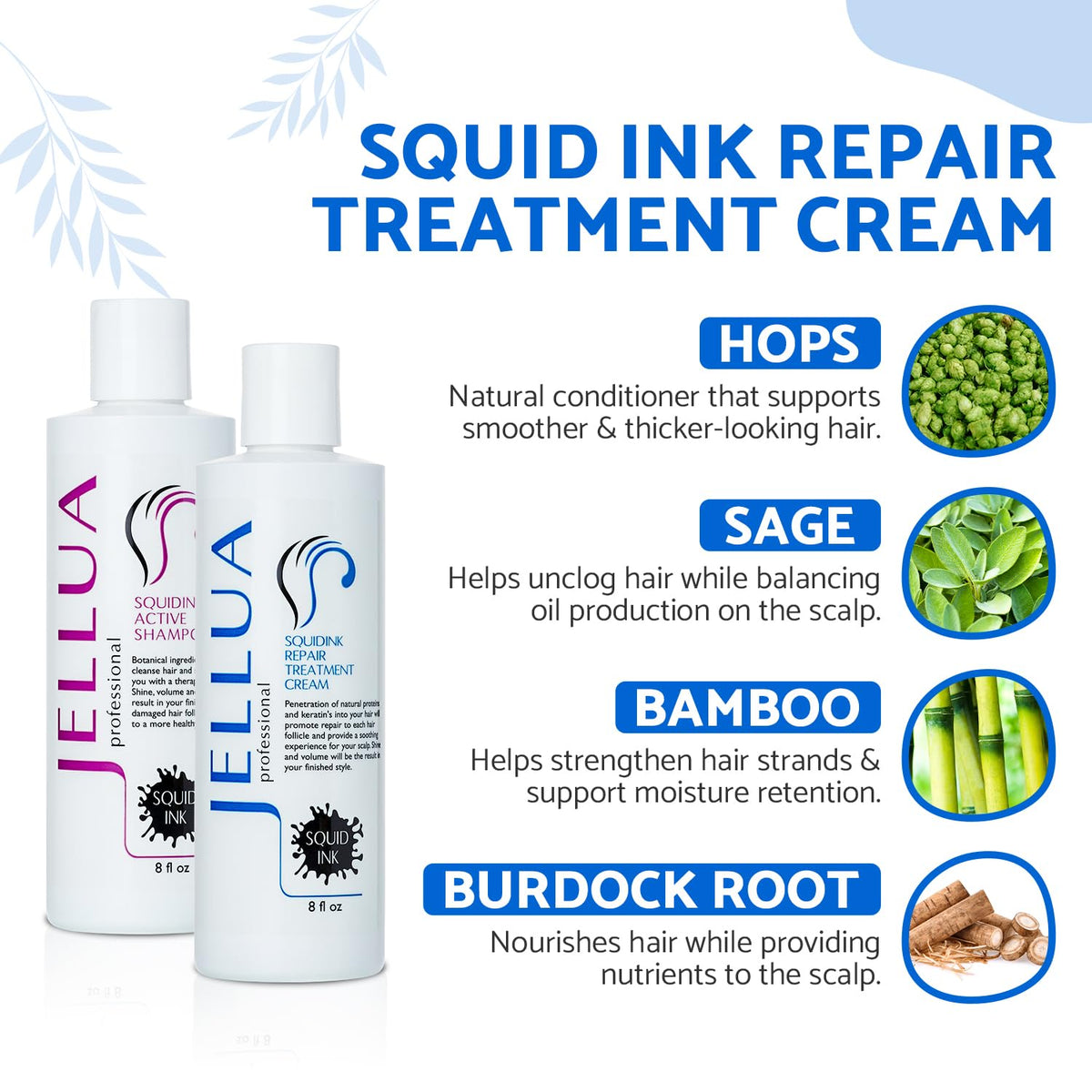 Jellua Squidink Repair Treatment Cream jar shows rich conditioning texture