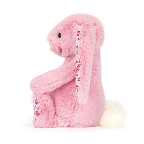 Jellycat Blushkin Blossom Luxe Bunny close-up fabric, ultra-soft plush texture