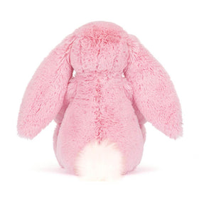 Jellycat Blushkin Blossom Luxe Bunny on shelf display, charming decor and cuddle
