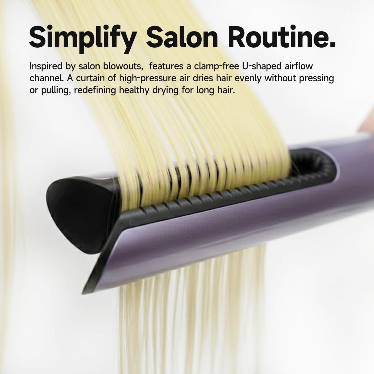 Jellyfish 2-in-1 blower shows one-hand blowout design for gentler styling.