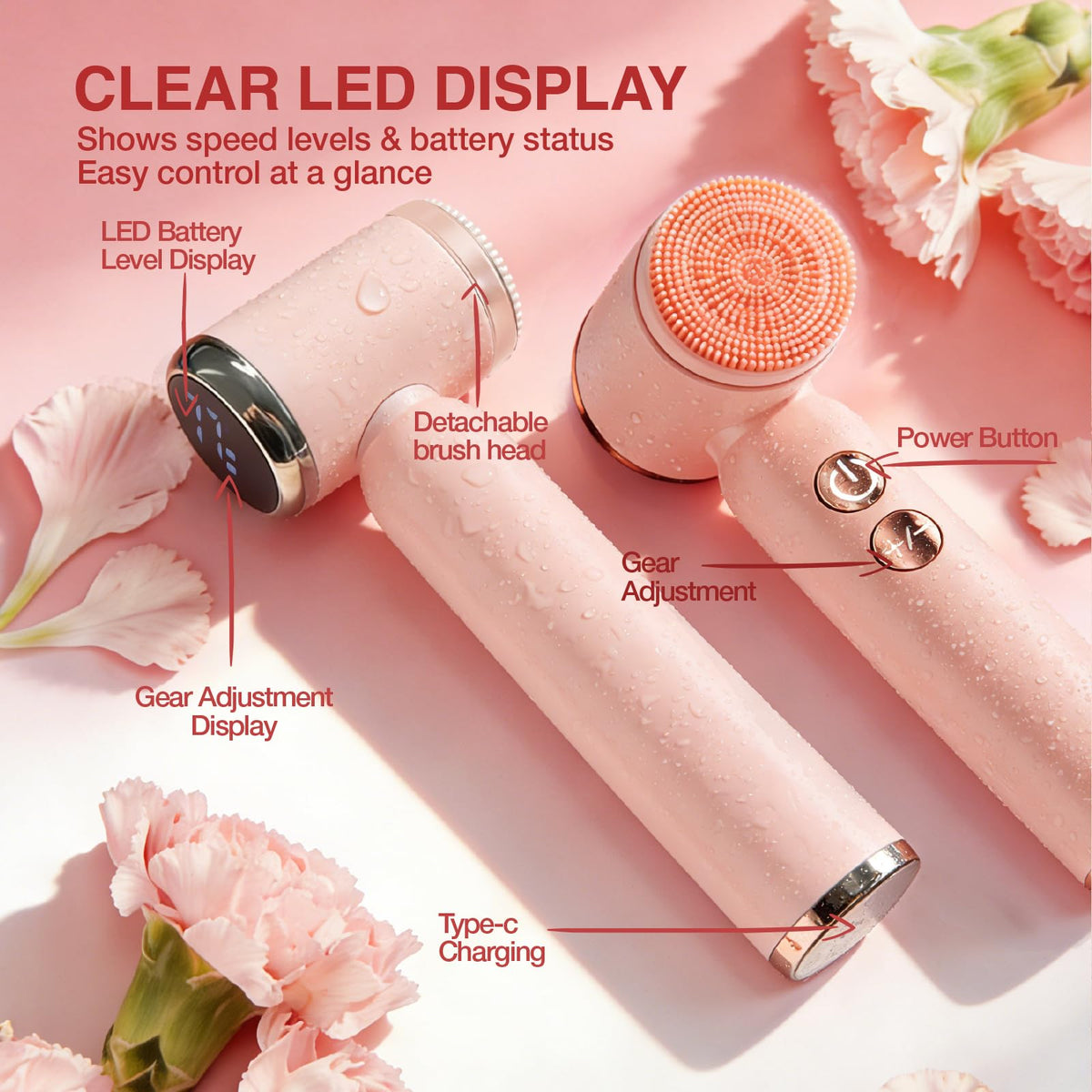 Jellystar Ball Massage Head contours and relaxes facial muscles during use.