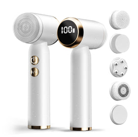 Jellystar electric face scrubber with LED display for easy battery and speed insight.