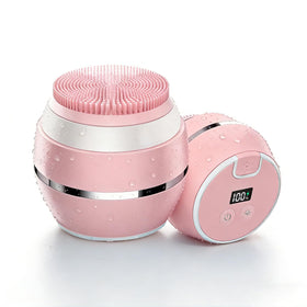 Jellystar electric face scrubber pink front view for daily cleansing.