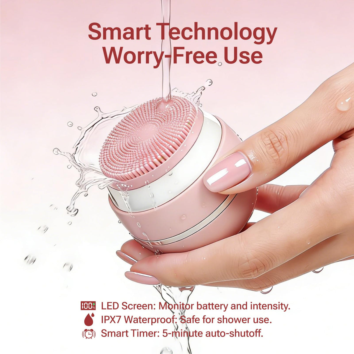 Jellystar cleansing brush battery indicator display for easy charging.