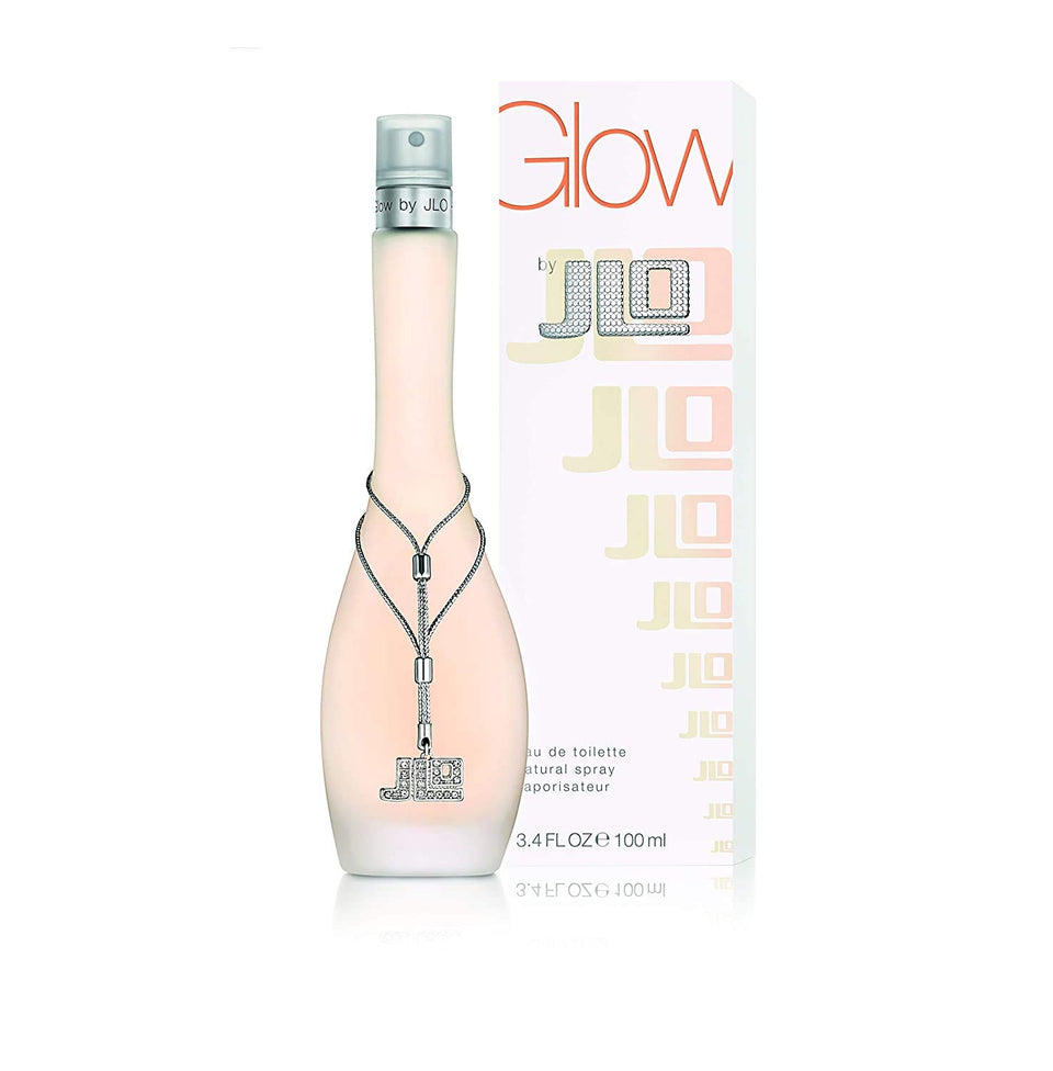 Jennifer Lopez Glow bottle on white background for daily elegance.