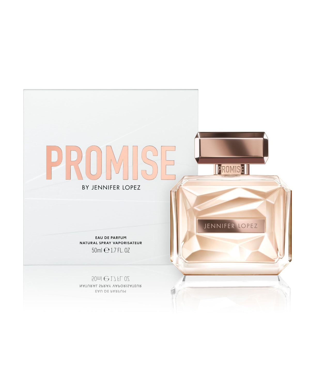 Jennifer Lopez Promise bottle closeup highlights amber hues and refined glass.