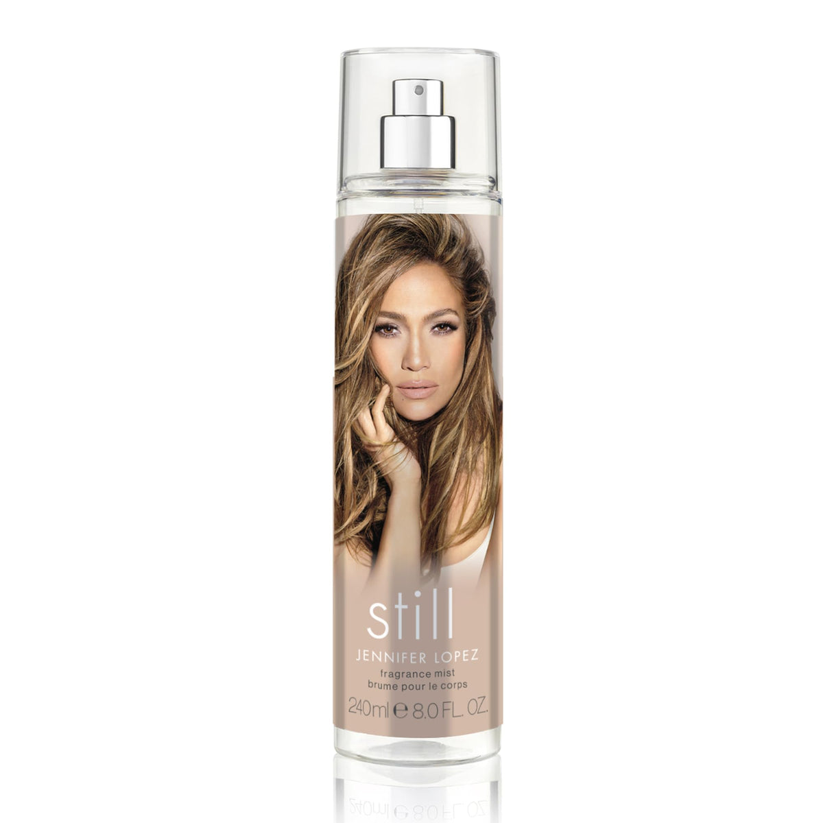 Jennifer Lopez Still body mist bottle with jasmine and sandalwood for daily calm.
