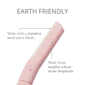 Jenny Patinkin blade angled for precise peach fuzz removal.