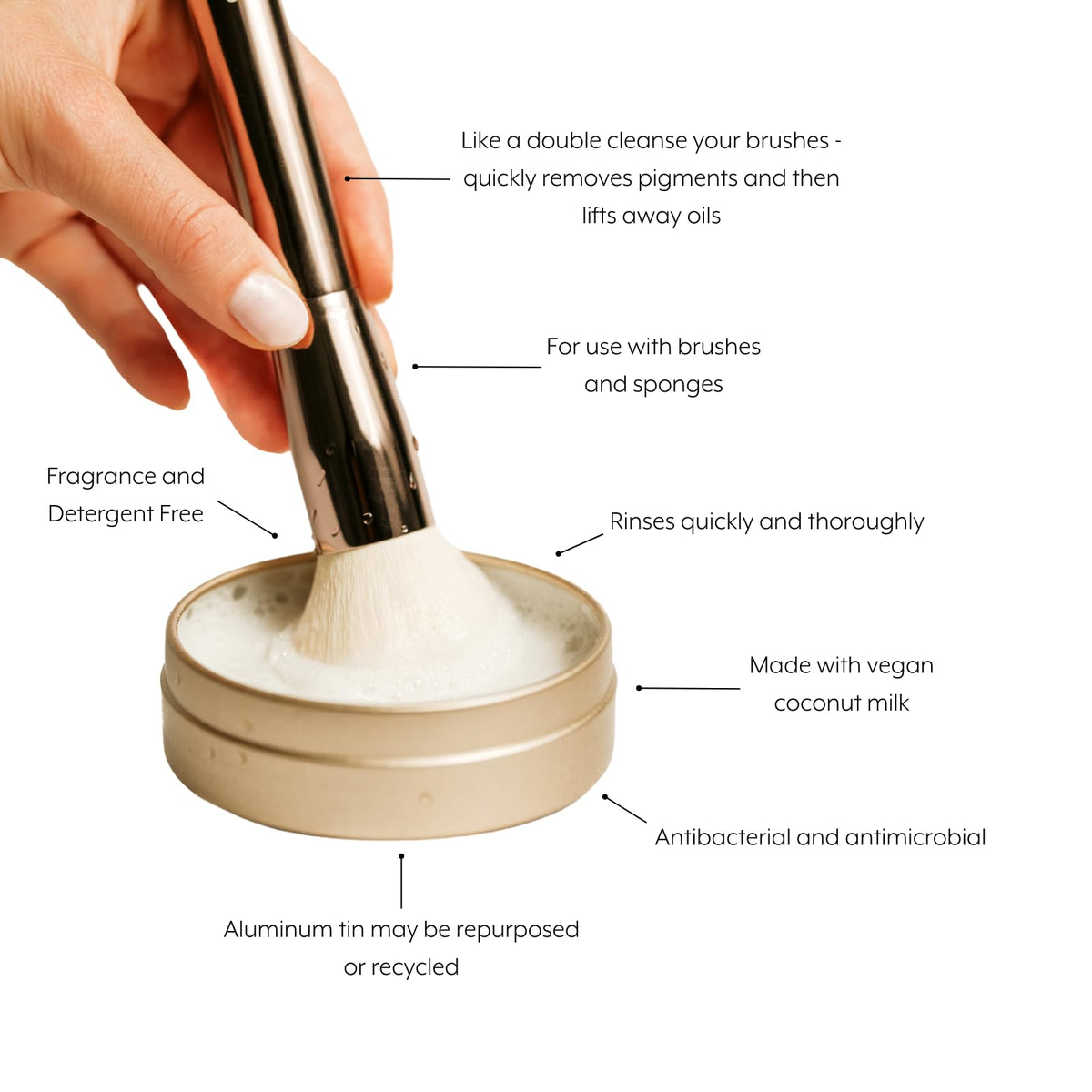 Jenny Patinkin soap cleans synthetic brushes safely and effectively