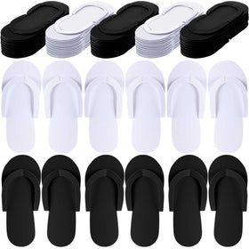 JenPen disposable pedicure slippers in white and black for hotel spa guests.