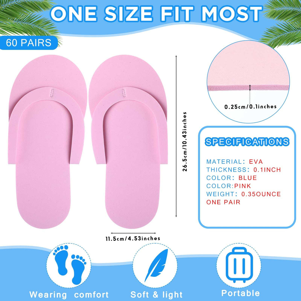JenPen disposable spa slippers pink, ideal for parties and events.