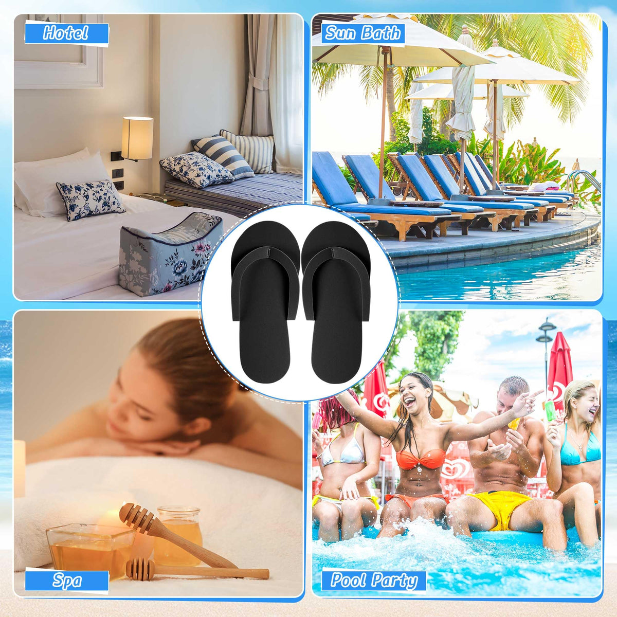 JenPen durable spa footwear for shower areas and spa events.