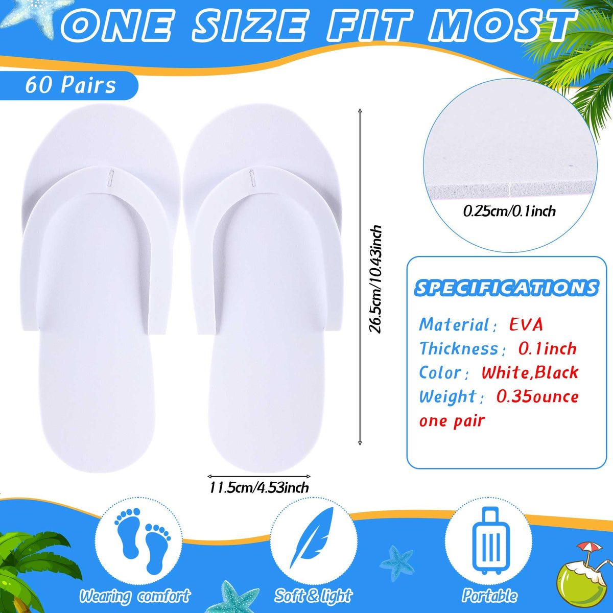 JenPen one-size-fits-most pedicure slippers suitable for guests.