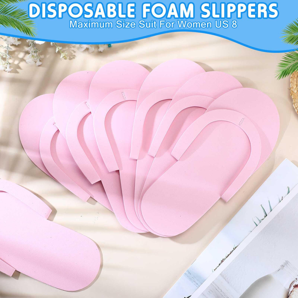 JenPen pink foldable pedicure slippers shown folded for easy storage and travel.
