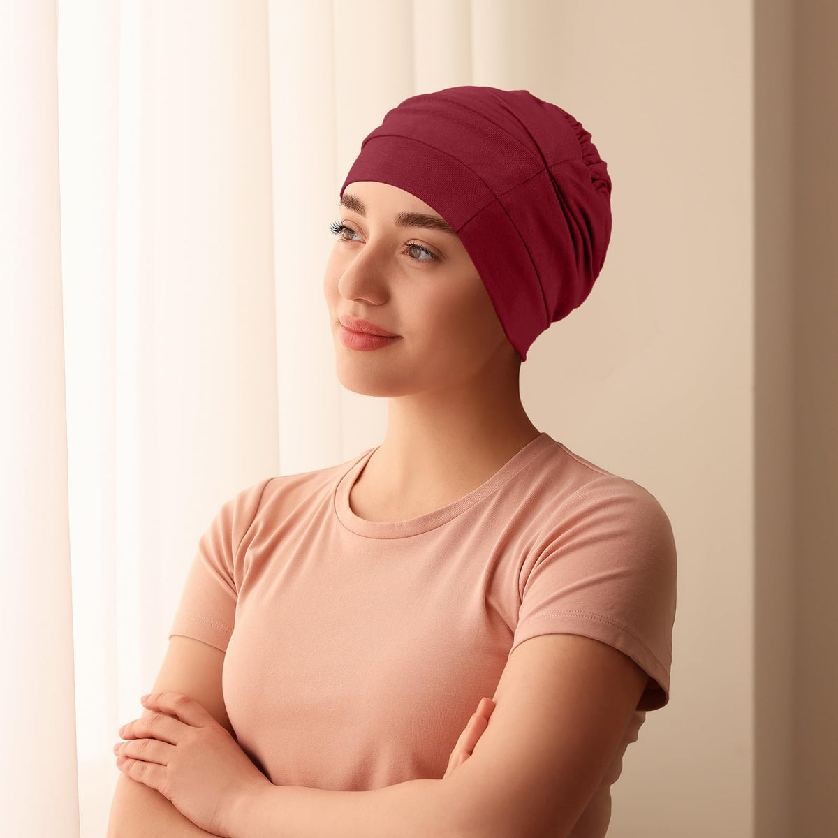 JenPen sleep cap for home lounging, keeps hair secure