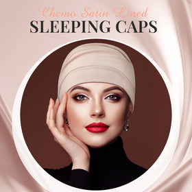 JenPen silk satin sleep cap pink minimizes frizz for overnight hair care.