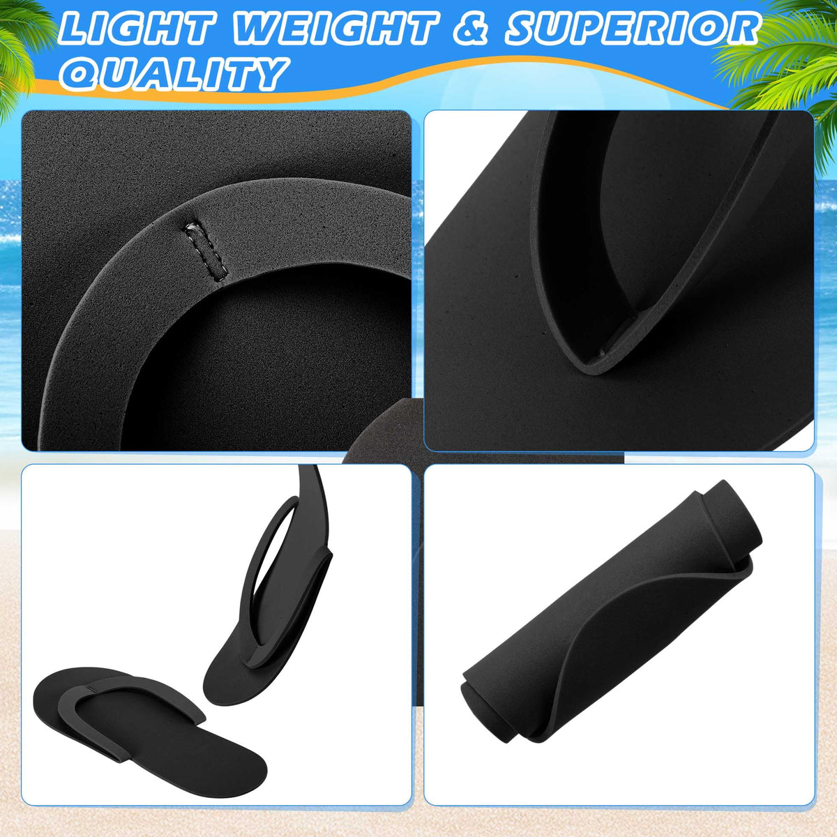 JenPen white-black slippers for salons and nail studios.