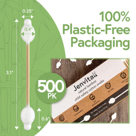 Jenvita swabs with 0.4-inch base and 0.25-inch tip for precise cleaning.