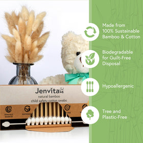 Jenvita swabs with large bulbs designed for gentle cleaning around the ears.