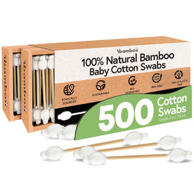 Jenvita bamboo cotton swabs in plasticless packaging for eco-friendly storage.