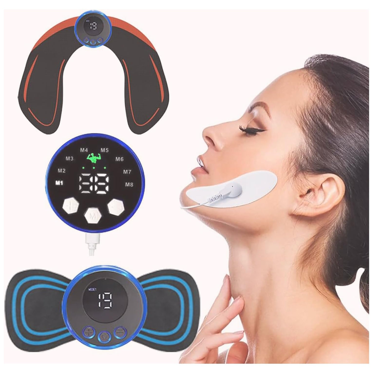 Jenylu Face Evolution front view showing compact facial stimulator for daily toning