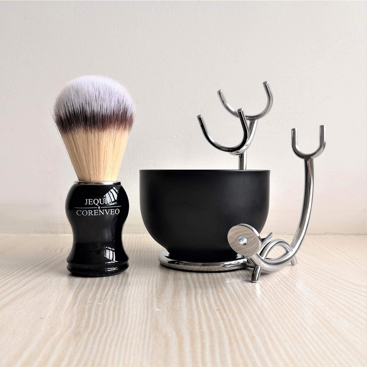 JEQUIL Deluxe Shaving Kit bowl ready for warm lathering sessions