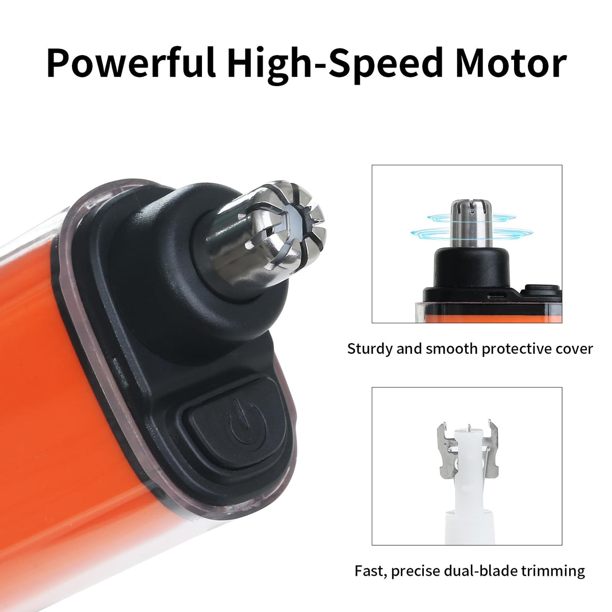 JERBEST nose trimmer LED display shows battery level at a glance.