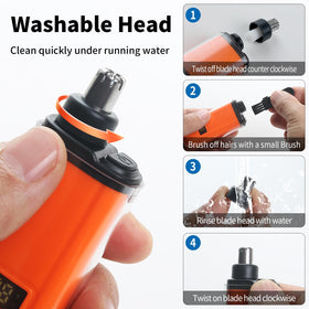 JERBEST nose trimmer USB-C charging for ready on the go.