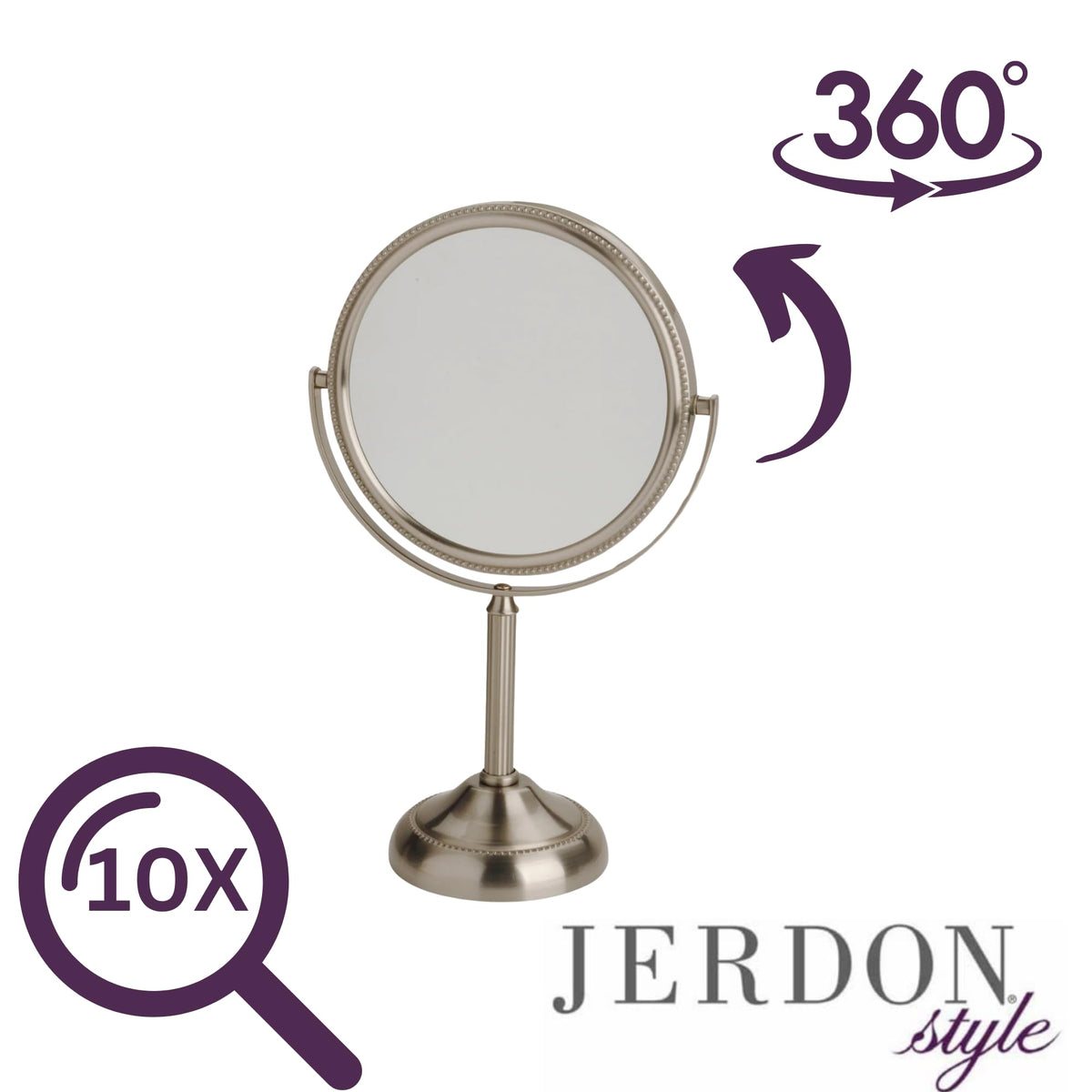 JERDON JP910NB extendable arm for easy positioning during makeup