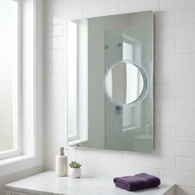 Jerdon JSC5 white finish mirror suitable for modern bathrooms or desks.