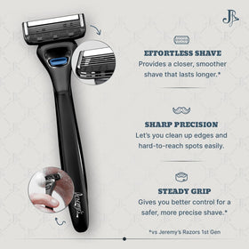 Jeremy's precision trimmer helps shape hairlines and reach tricky spots